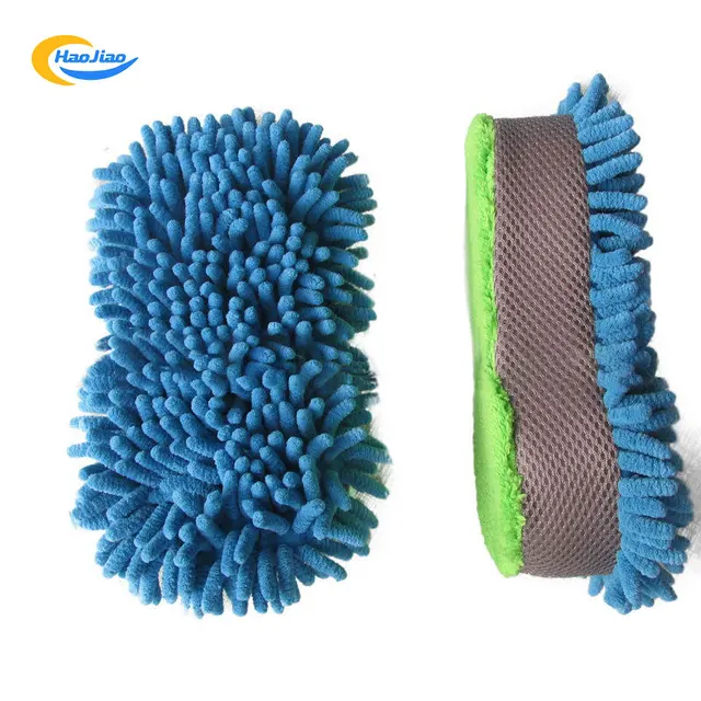Microfiber Absorbent Foam Sponge Polishing Pad Chenille Custom Waxing Car Wash Cleaning Sponge