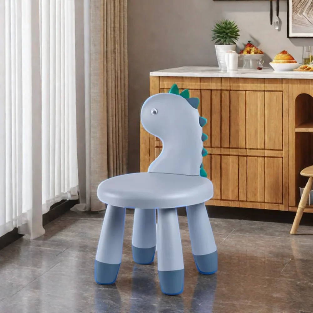 EMA Modern Cheap Dinosaur Backrest Feeding Chair Thickened Cartoon Plastic Children's Stool