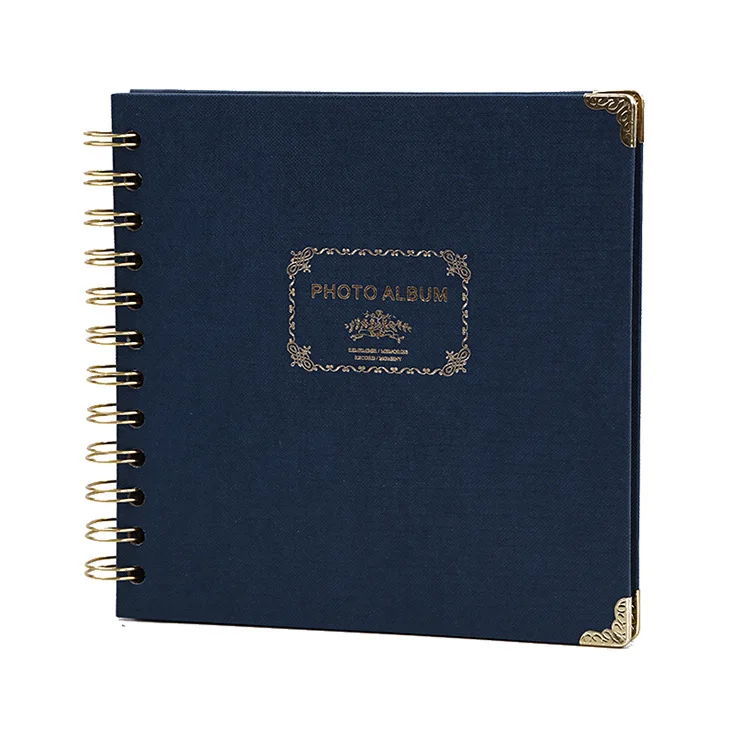 20 Sheets Diy Photo Album Square Spiral Bound Cardboard Cover ...