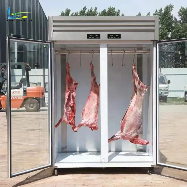 Glass Meat Hanging Refrigerator Meat Rack Fridge Meat Pork Beef Hanging Refrigerated Showcase Sausages