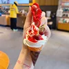 Artificial cone fruit ice cream-cherry