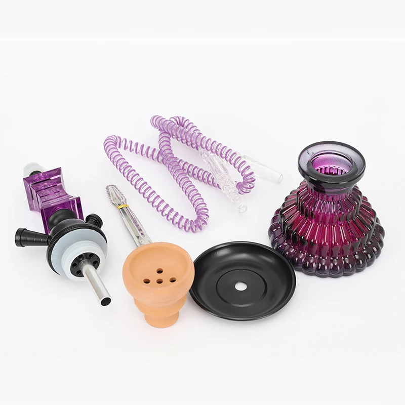 Color Double Tube Cheap Mini Hookah Small Shisha Box Hookah Set Glass