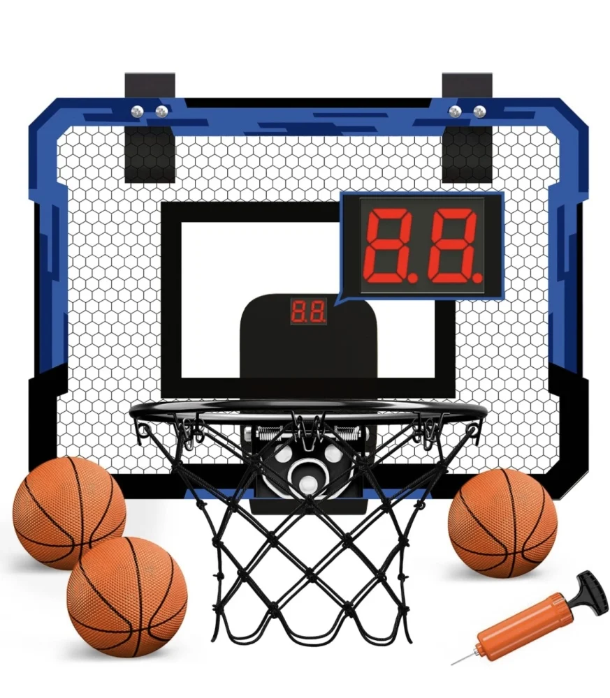 Electronic Scoring Record Basketball Hoop Toys Set Mini Basketball Hoop