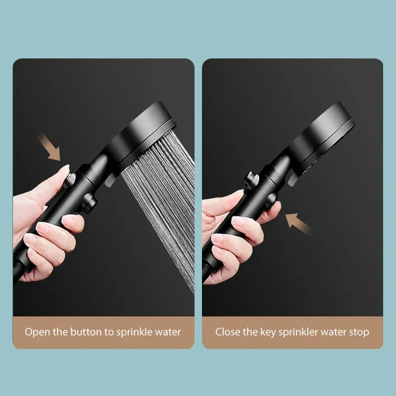 High Pressure Handheld Shower Head with on Off Switch Detachable Shower ...