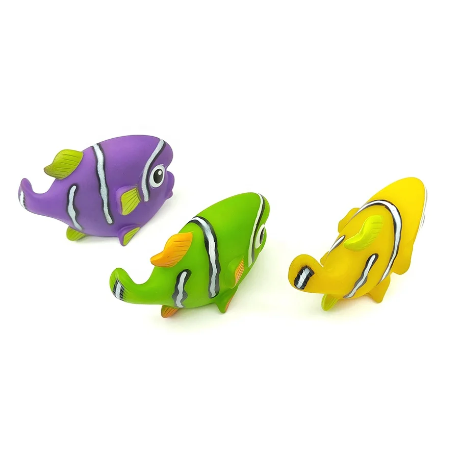 Floating Pink Striped Fish Squirter Clown Fish Toys Cartoon Pvc Bathing Toys for Toddlers