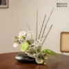 Green bamboo and secluded orchid