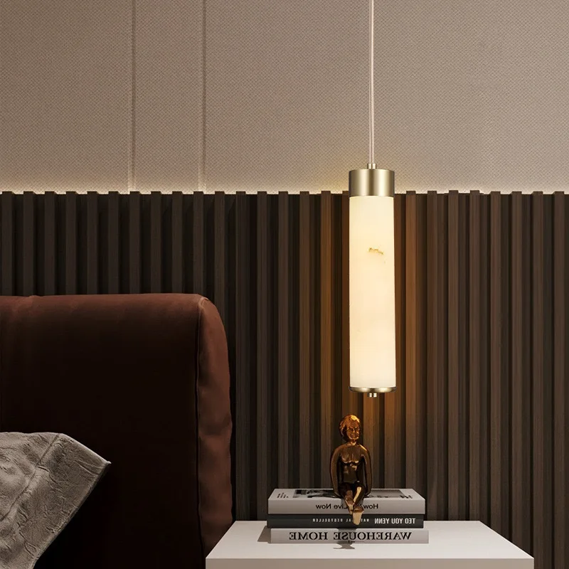 Led Modern Chandelier Alabaster Pendant Light Marble Chandelier Luxury Lights for Bedside