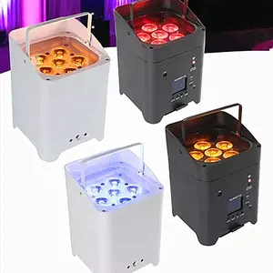 Wedding 6*18W Rgb Dmx Wifi  Battery Operated Powered Wireless Led Par Can Uplight