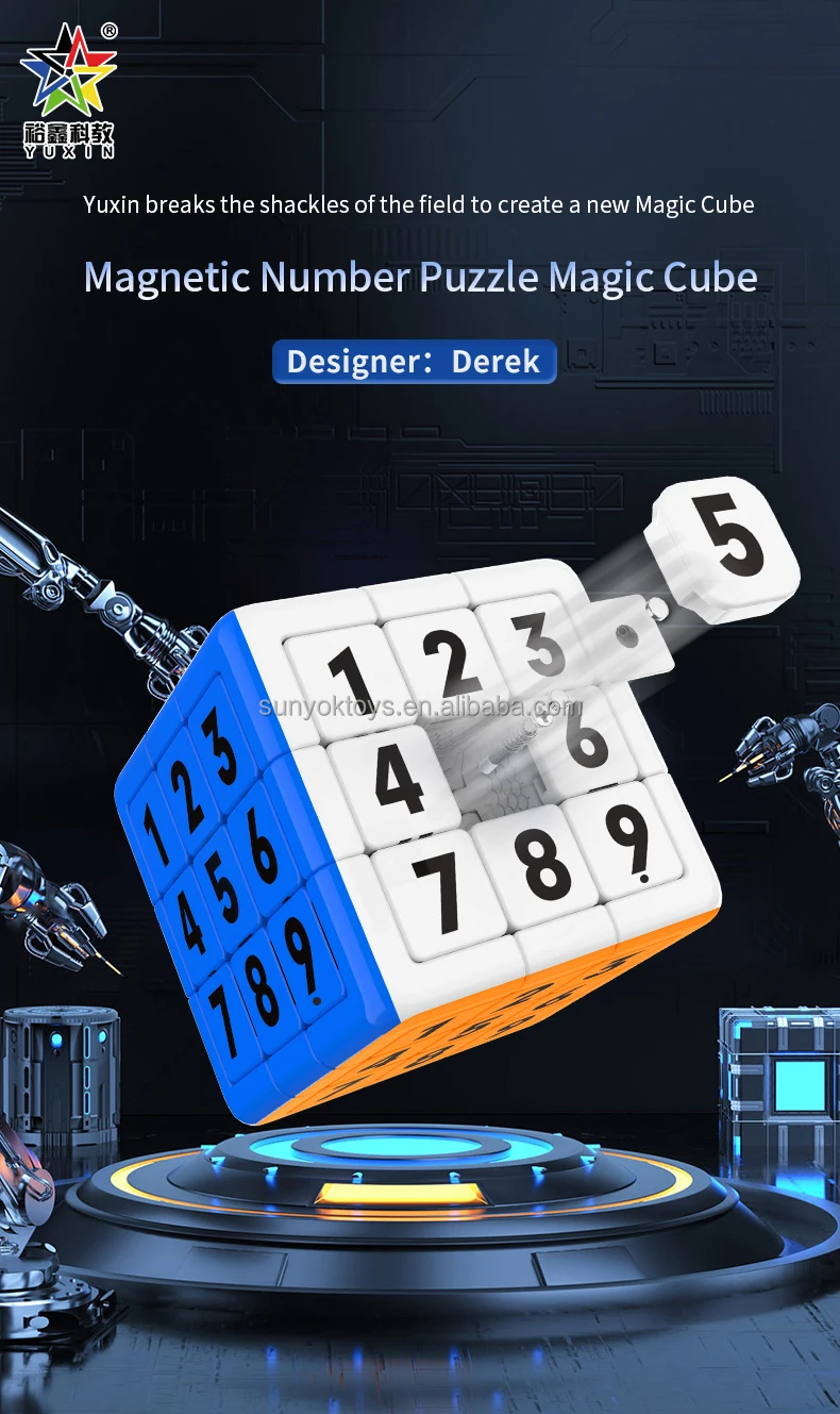 Yuxin Klotski Puzzle Sliding Block 3x3 Magic Cube Fun Digital