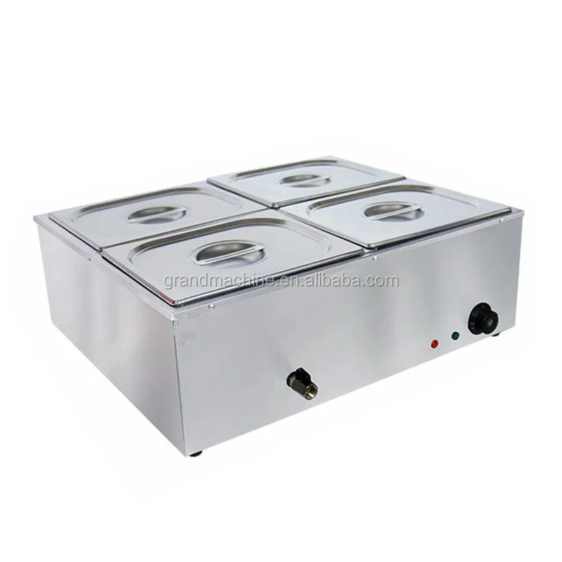 Stainless Steel Hot Food Display Bain Marie Table Proffessionnel Durable with Four Pans