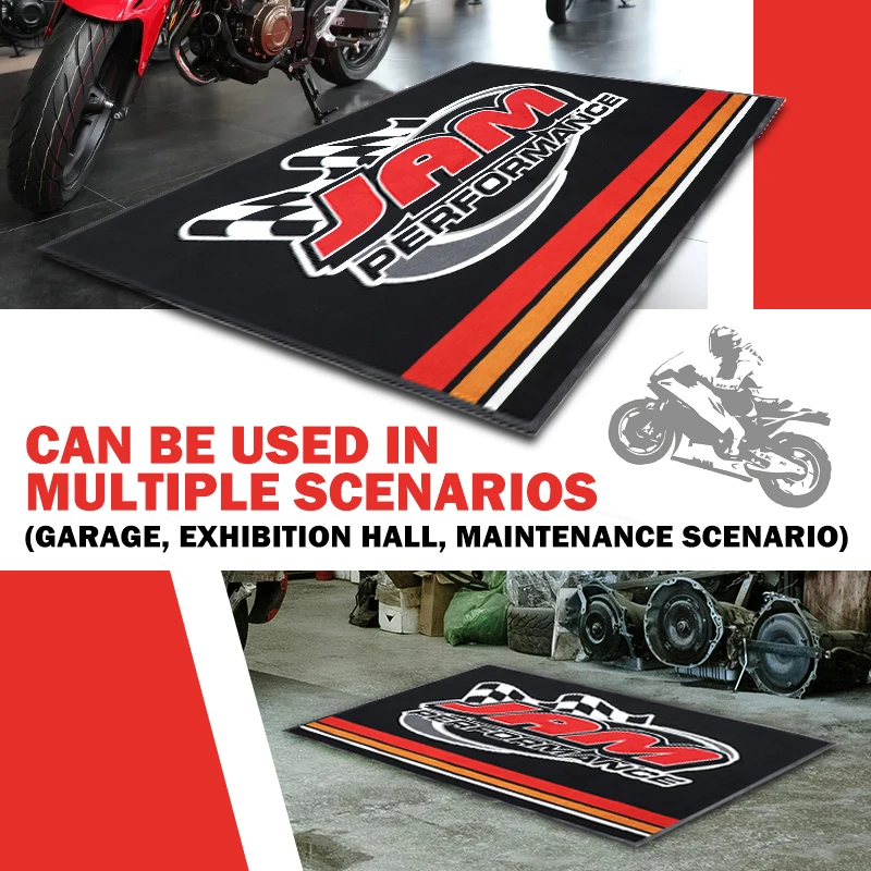 Personalized Garage Floor Mat Non Slip Nylon Motorcycle Paddock Mats for Showrooms Racing Pit Mat Car