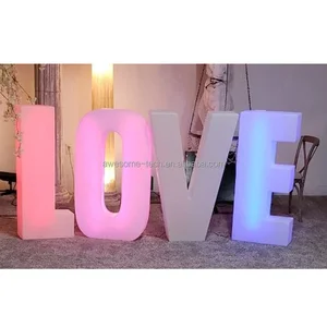 Romantic Fancy Wedding Letters LED Illuminated Sign High Quality Remote Controlled Wireless Multicolor Love Sign