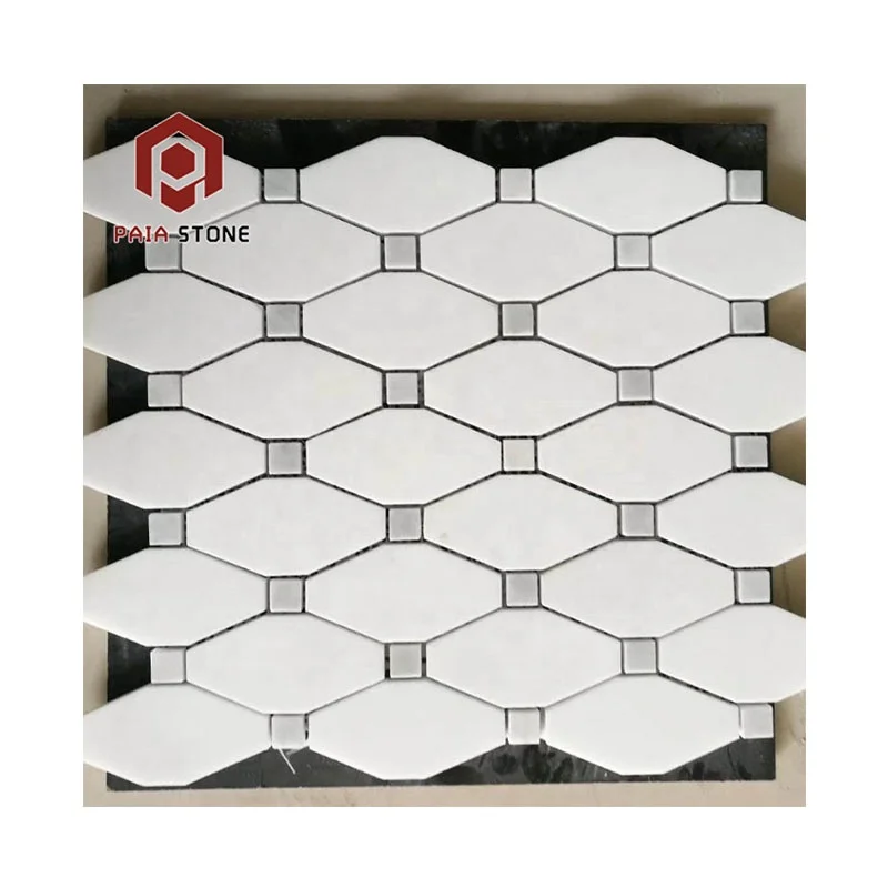 White Marble Lantern Mosaic Wall Tile for Kitchen Backsplash and Bathroom Design