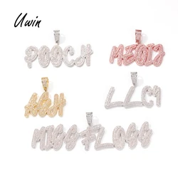 New Custom Name Pendant Iced Out 2 Layer Letters Charm Necklace Personalised Hip Hop Jewelry
