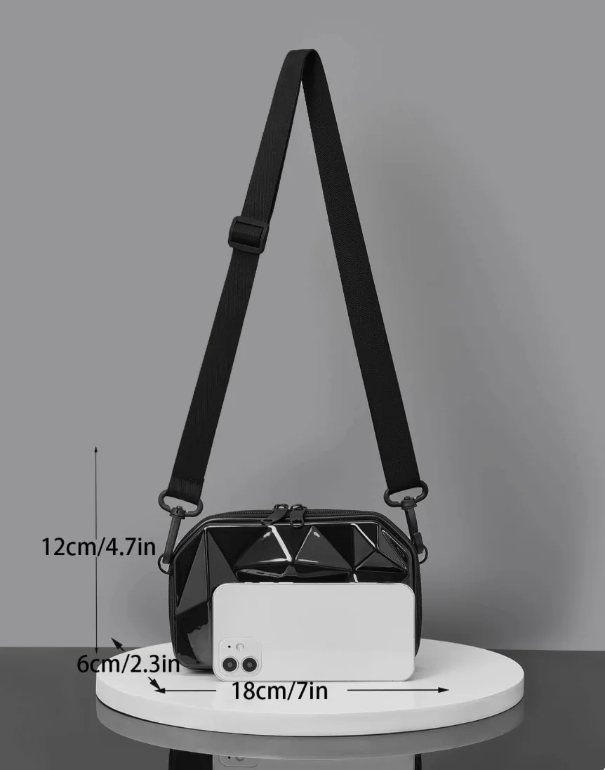 2024 Women's Small Handbag Fashion Crossbody PC Hard Shell Shoulder Bag with Adjustable Strap Geometric Pattern