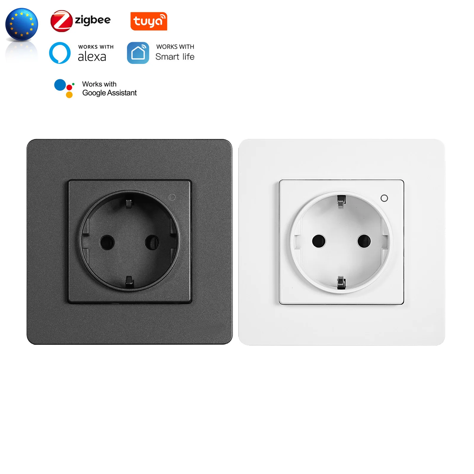 EU Smart Socket Zigbee European Standard Hot New Wall Socket 100-240V Voice Control App Scheduling Child Lock Safety Mode
