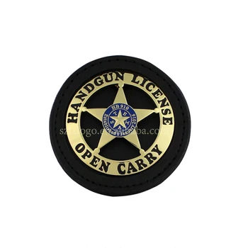 custom police gold metal leather badges emblem high quality antique silver 3d embossed metal plaque pin badge
