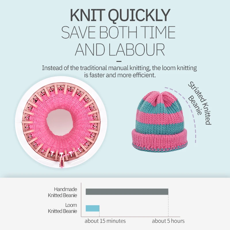 Sentro Smart Weaver Knitting Kit Machine 22 Needles Hand Shake DIY Wool Hat Knitting Machine Toy Girl House for Kids
