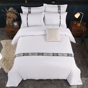 Luxury Custom White Wholesale Draps Precale Hotel Sheet Sets Bedding Set