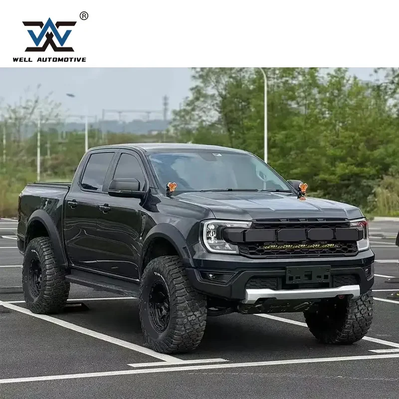 Newest LED-Enhanced Body Kit for Ranger/Everest Upgrade to 2022 Raptor T9 Front Grille Abs Bumper with Letters 2012-2021