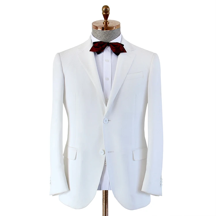 Made to measure White wedding bespoke tuxedo men suits 3 pieces_voghion.com