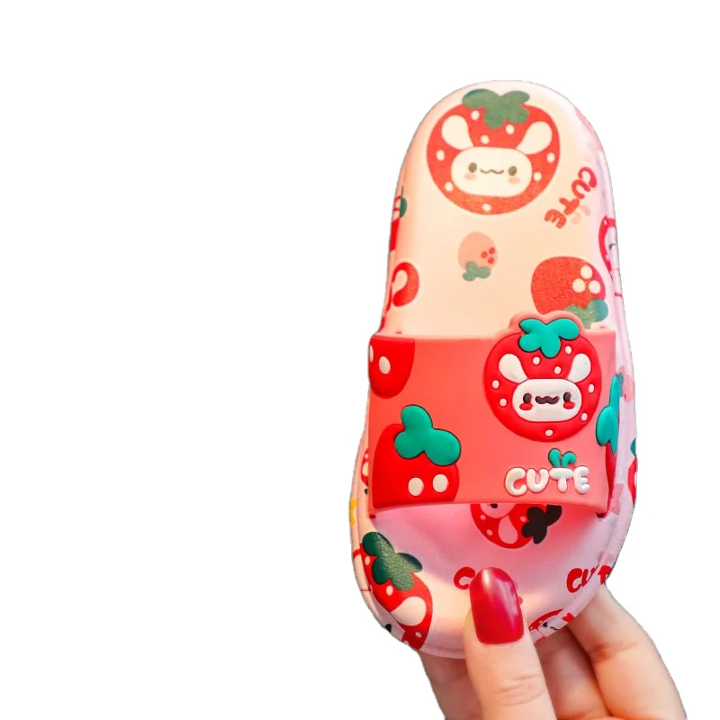 Летние детские сандалии и тапочки с мультяшным рисунком, Нескользящие, на мягкой подошве, износостойкие, для родителей, детей, мальчиков и девочек