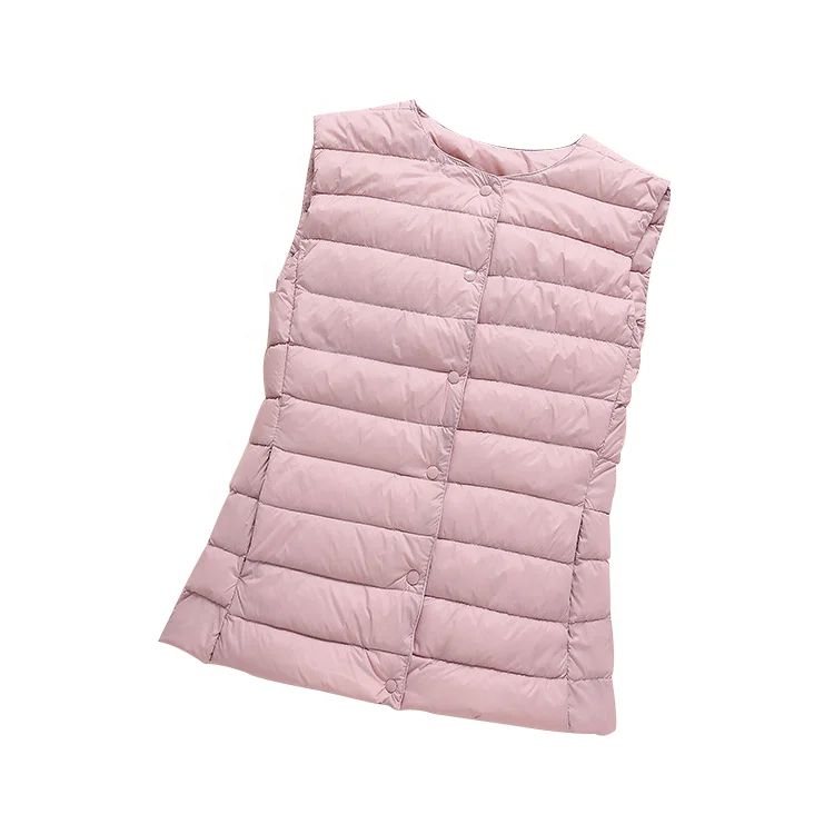 
wholesale slim fashion winter sleeveless waistcoat padded womens down vest top 