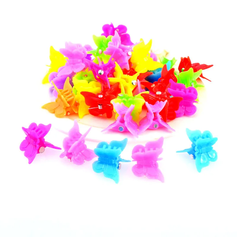Детские мини заколки-бабочки для волос заколки ручной работы пластиковые разноцветные девочек