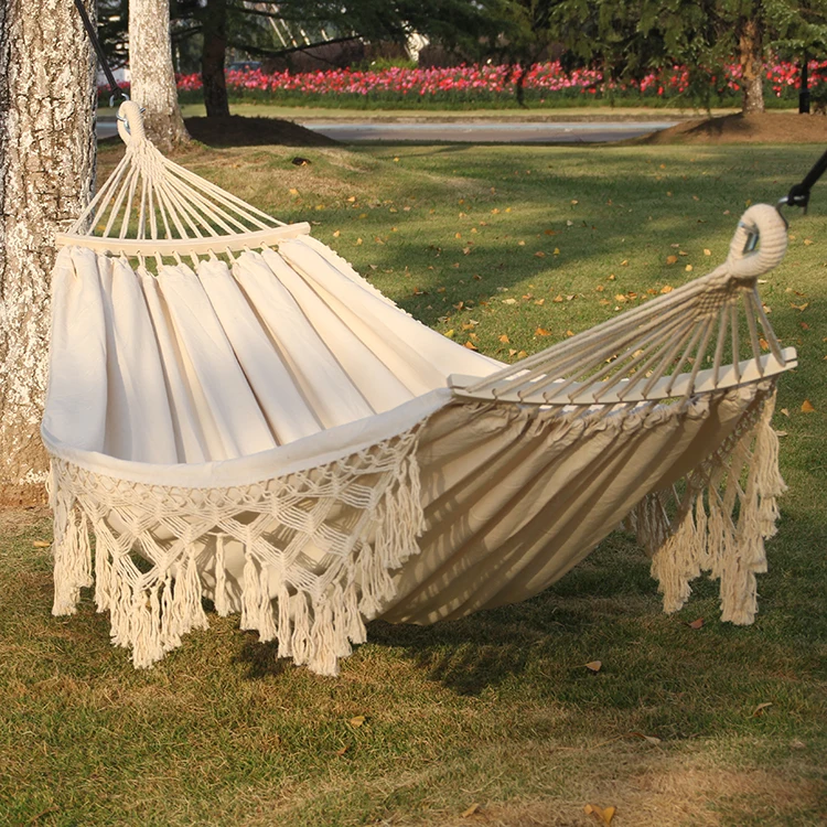 Boho Cotton Double Hammock,Macrame Hammock With Accessories,Heavy Duty