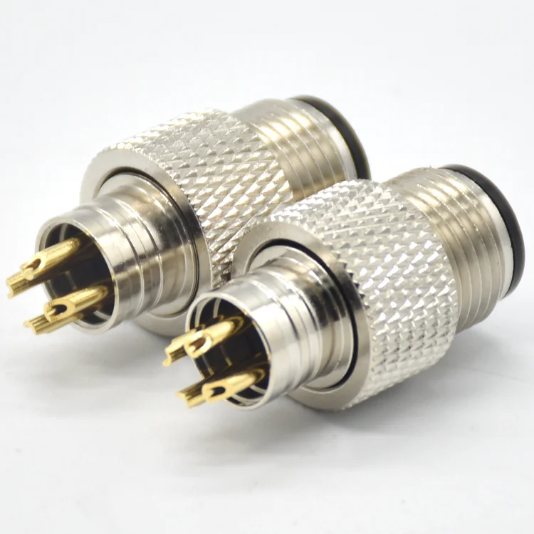 Industrial Moldable Waterproof Circular Connector Injection Molded Connector M12 4 Pin D Code Shielded Solder Male Plug