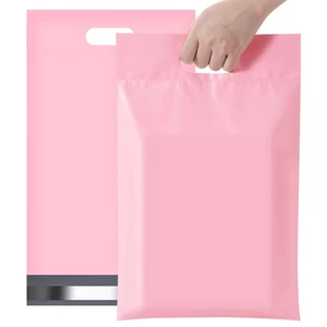 Poly Mailers Light Pink Premium Shipping Bags Easy to Carry Mailing With Self Seal Adhesive Waterproof Packages  With Handle