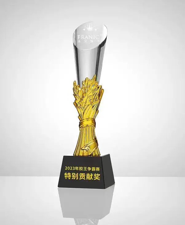 Popular new style crystal and resin star trophy wheat shape for sport event factory