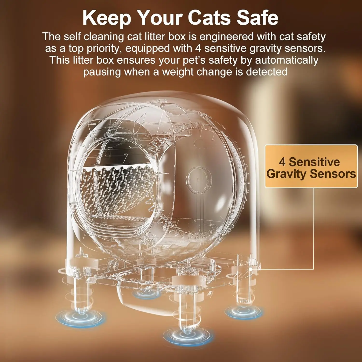 Petree Smart Cat Litter Box Automatic Self-cleaning cat Toilet Litter Box WIFI Remote Control Pet Tray Detachable Cat Toilet