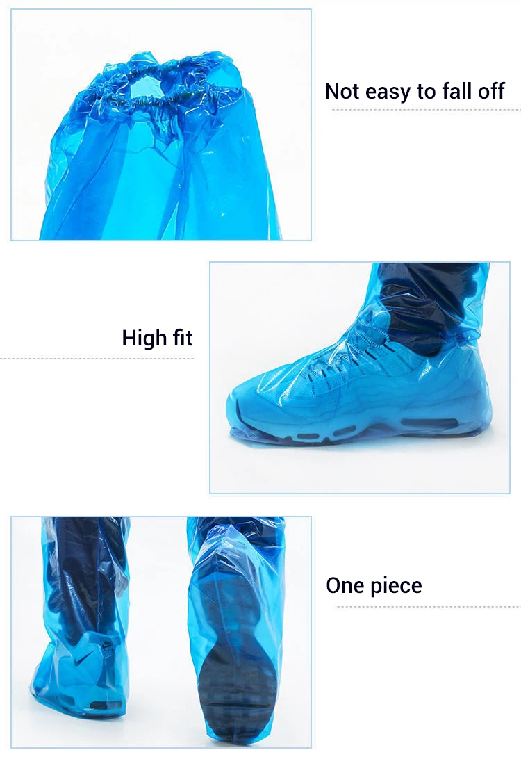 Blue Long Plastic Waterproof Disposable Foot Safety Shoe Cover Buy