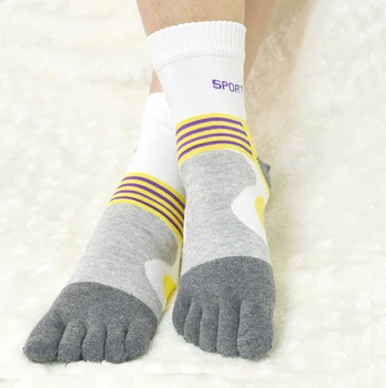 Cotton Middle tube toe Custom Five Finger Socks with cotton Mini Crew Athletic Running Socks for Women
