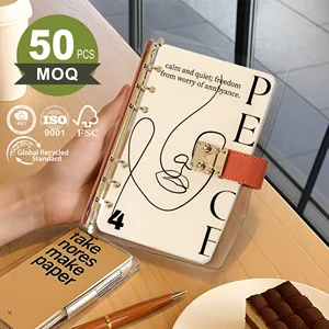New Arrival PU Leather Planner Loose Leaf Agenda Customized Design A5 A6 A7 Eco-friendly PVC Transparent Journal Binder Notebook