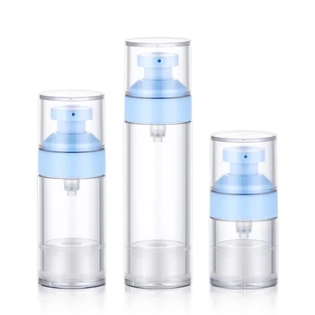 15ml 30ml 50ml Transparent Thick PETG/AS Lotion Serum Refillable Cosmetic 50ml Airless Pump Bottle