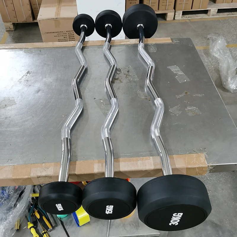 Custom Fitness 40kg 110lb Long Bar Straight Curl Bar Barbell Curved Gym
