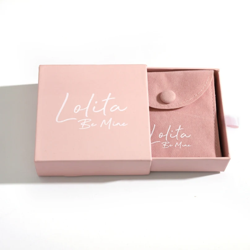 2020 Fashion pink cardboard gift boxes packaging with drawers for bracelets