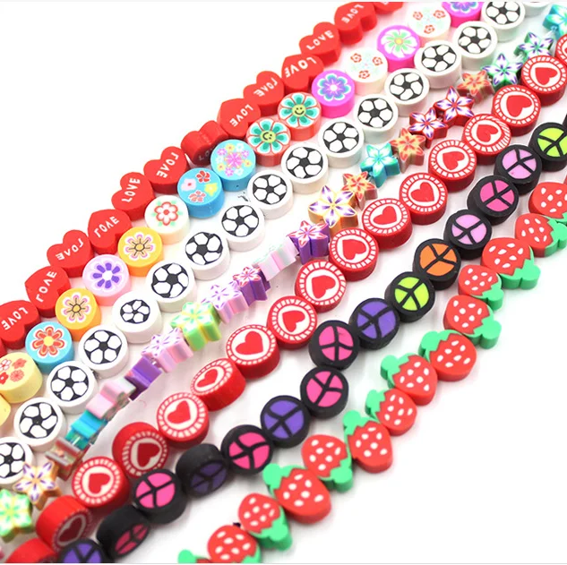100 kinds of Polymer Clay Spacer Loose Beads for Jewelry Making Love Heart Flower Smily face Animal Cartoon beads Accessories.png