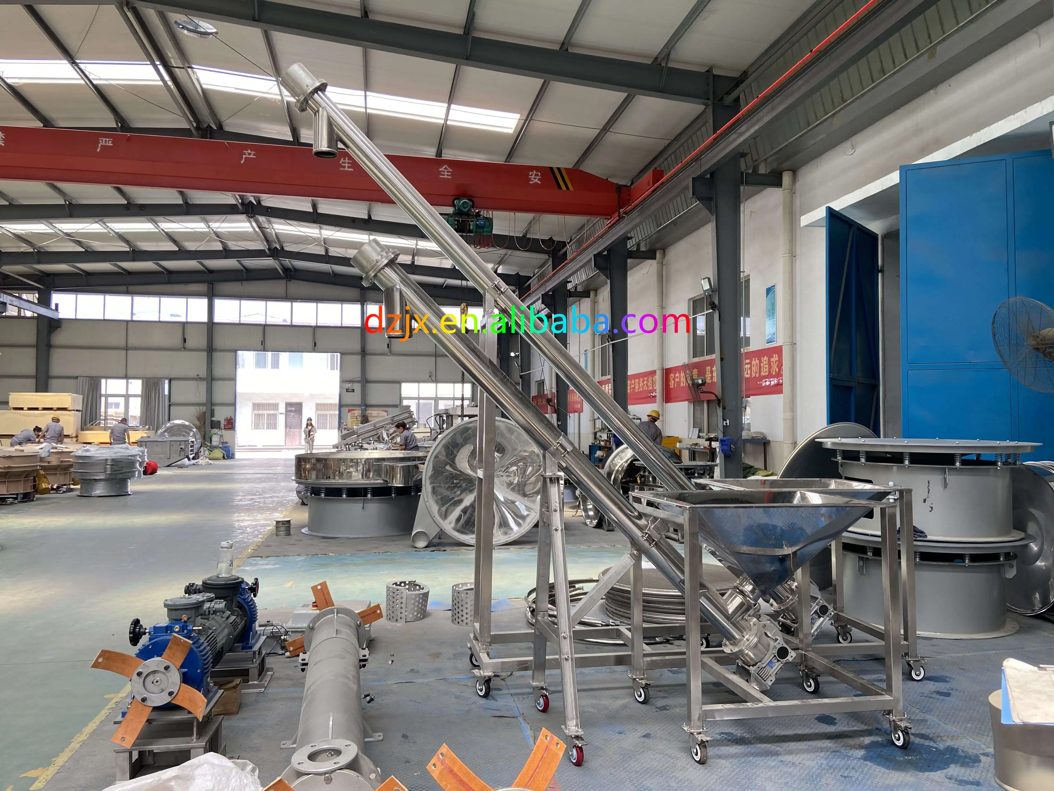 DZJX 45 Degrees Inclined Angle Stainless Steel Drying Auger Screw ...