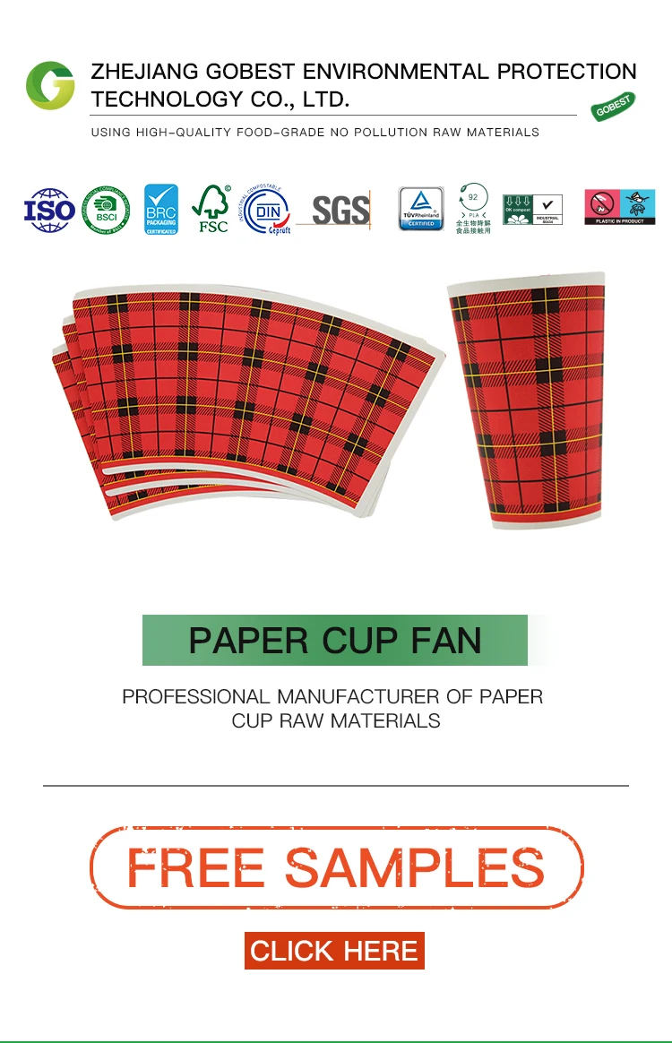Customized Design and Size Printing PLA Coated Paper Cup Blanks