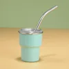 Pintura ordinaria azul cielo de 2 oz (una sola capa) con pajita