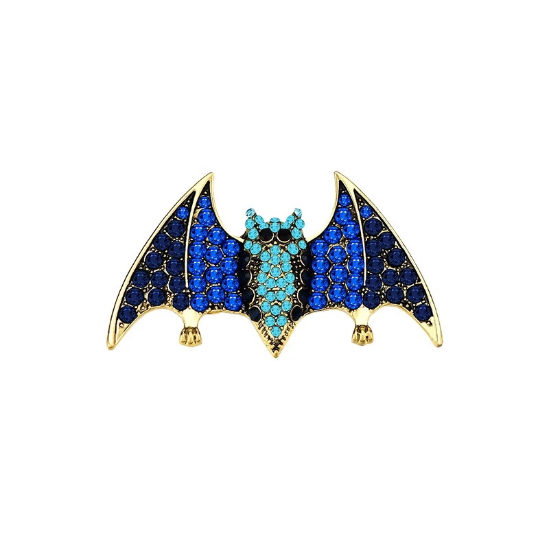 Creative Cartoon Animal Bat Shape Diamond Pin Charming Women Vintage Brooches