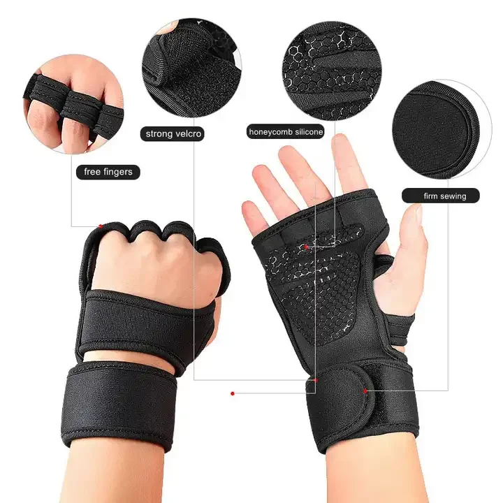 OEM High Quality Silicone Gym Wrist Weightlifting Training Gloves Outdoor Sports Grip Pad Workout Fitness Unisex - Image 3