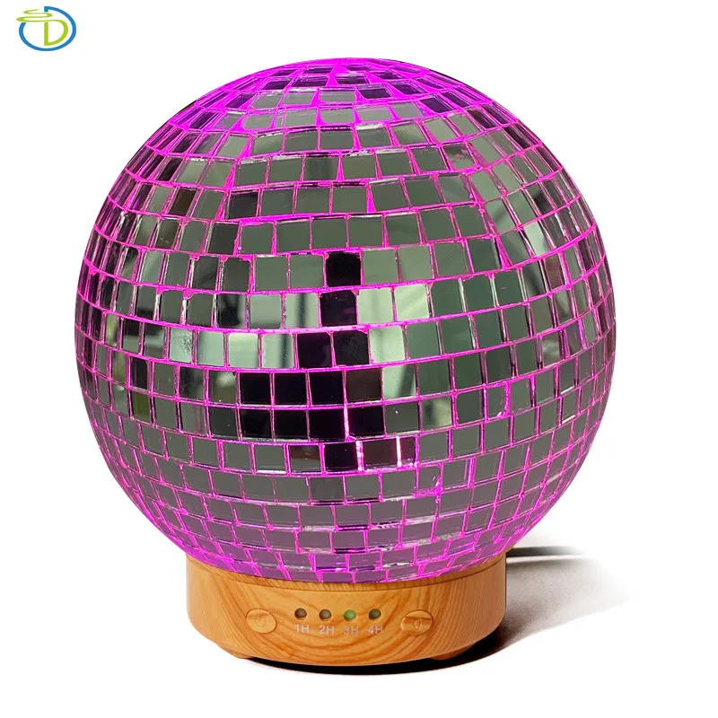 Turkish Style Aromatherapy Machine air Purification Hand Mosaic Glass Round Ball Aromatherapy Diffuser Lamp Humidifier for Home