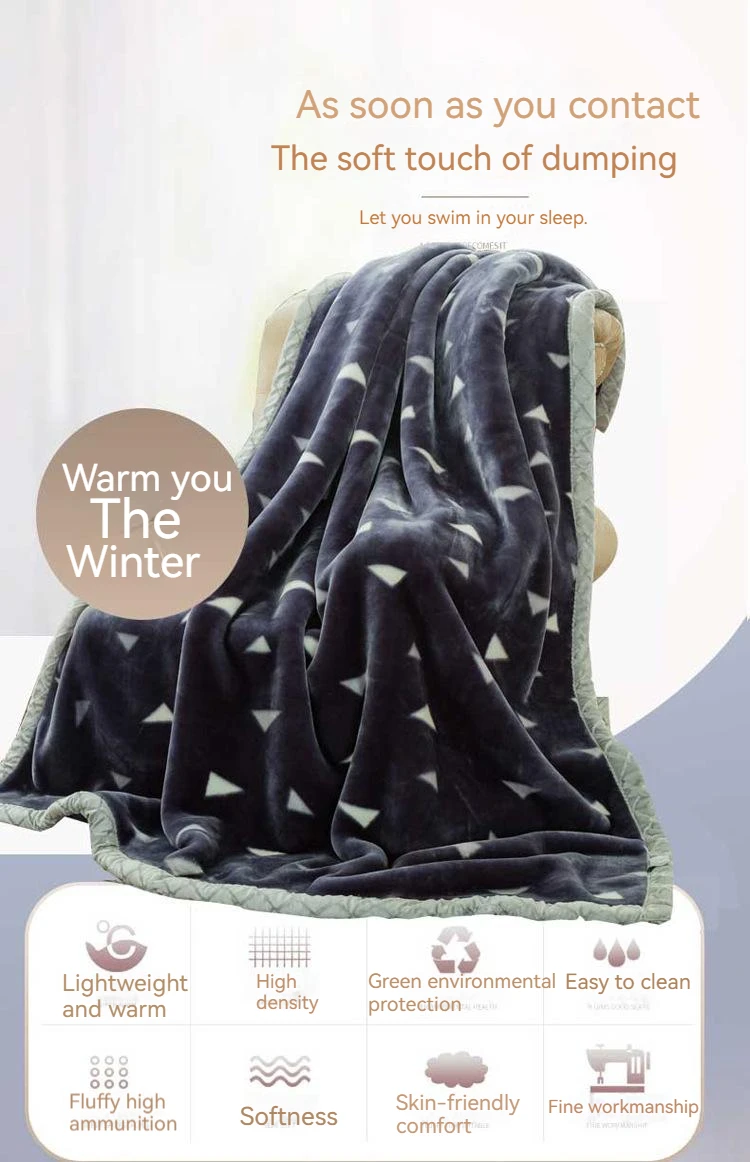 Wholesale New Luxury Raschel Blanket Double Layer Thick Cover Blanket