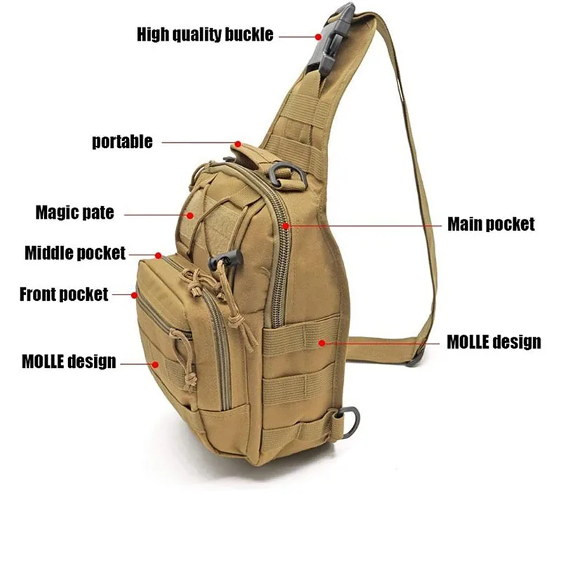 Hot Sale Waterproof Outdoor Tactical Chest Bag for Hiking Top Quality Tactical Shoulder Sling Bags Tactical Style Bags