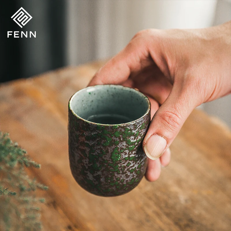 product fenn wholesale japanese style retro stoneware kung fu tea cup ceramic coffee cup with gift custom logo 120ml-58