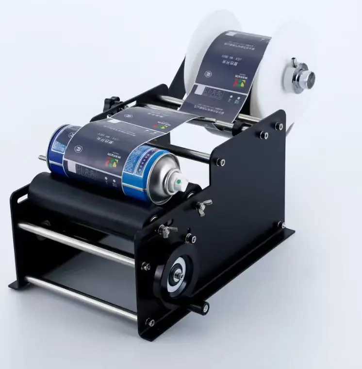 LT-20 Power-Free Small Manual Hand Labeling Machine for Round Plastic Metal and Glass Bottle Labeling, Sticker Labeling Machine
